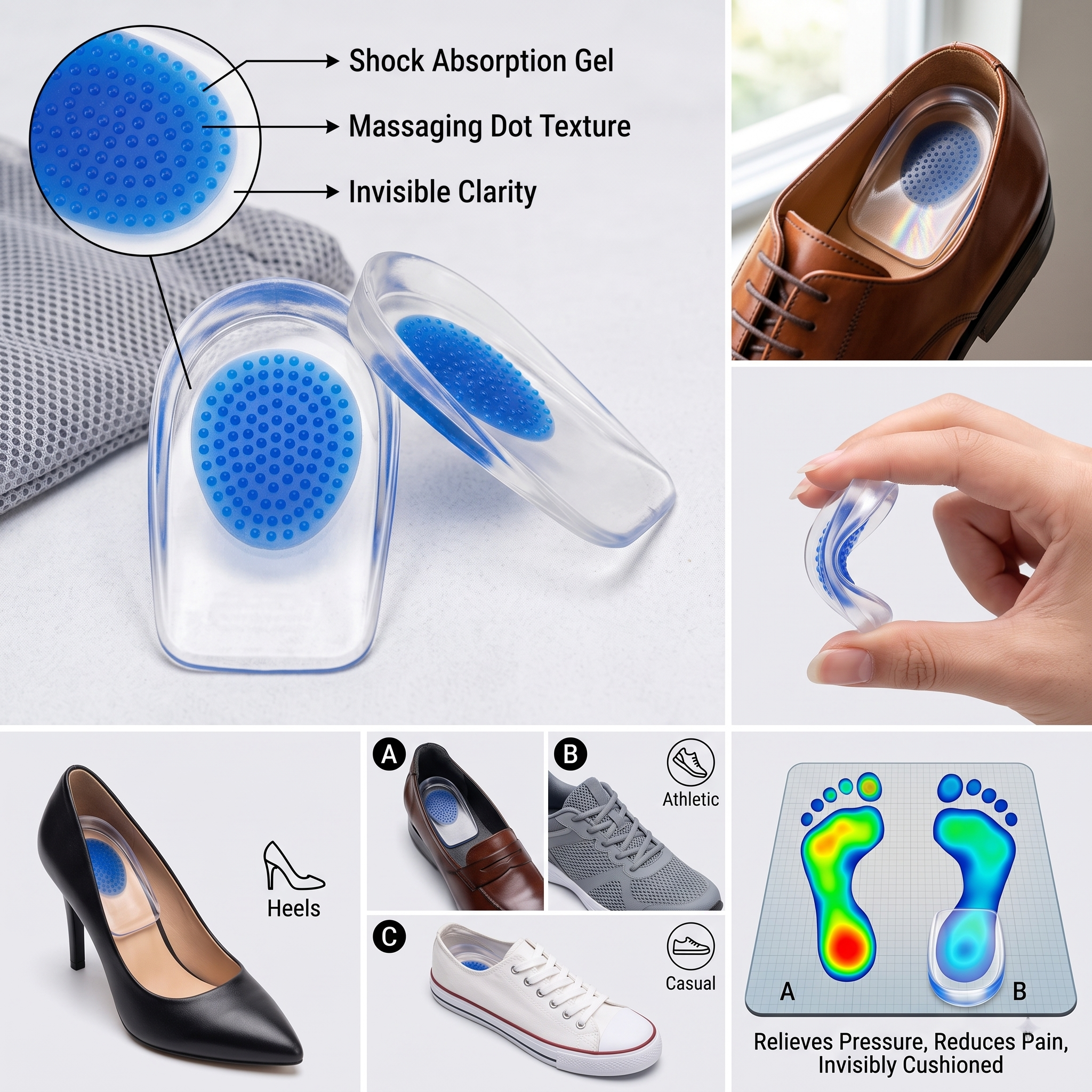 Orthomed OM14-007 Silicone Heel Pad Insole – Men & Women - Image 2