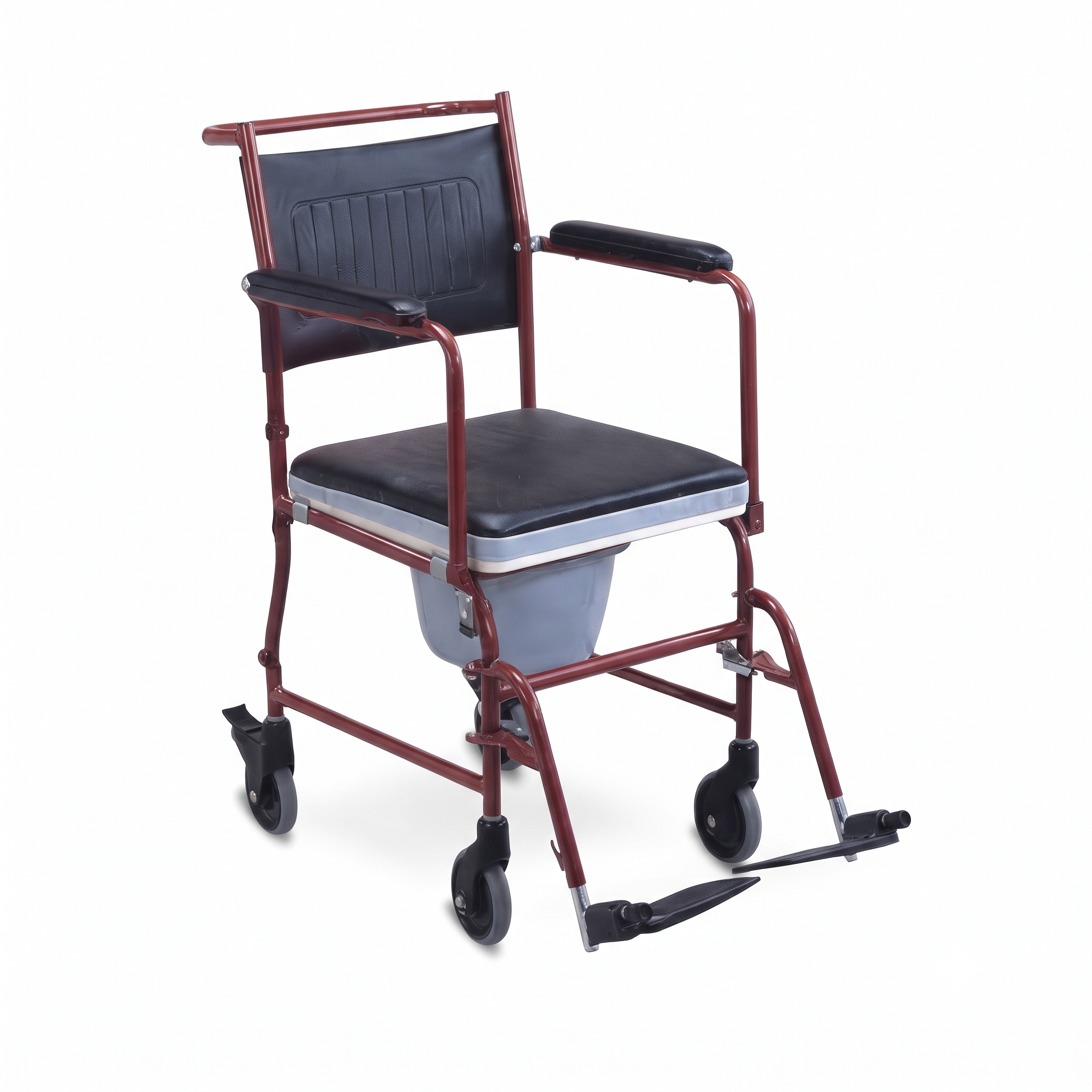 NSL691 Commode Wheelchair – Steel Frame | 100 kg Capacity